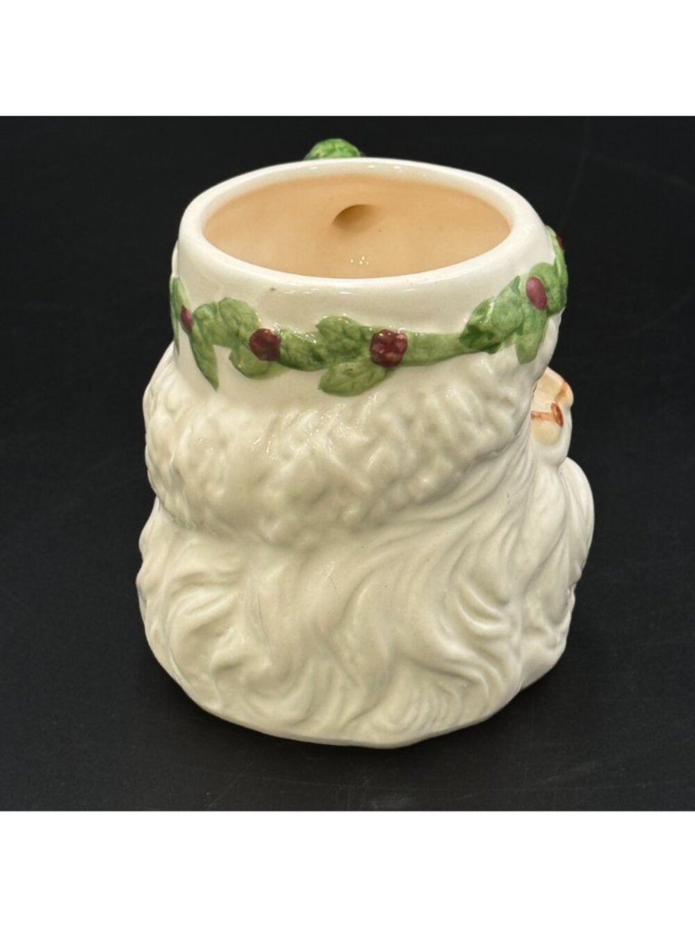 Vintage Santa Claus Face Mug Holly Handle Christmas Cup Santa with Glasses - Picture 4 of 7